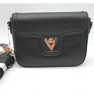Valentino Orlandi Black Crossbody Bag Italian Handbag black strap retail‎ $330